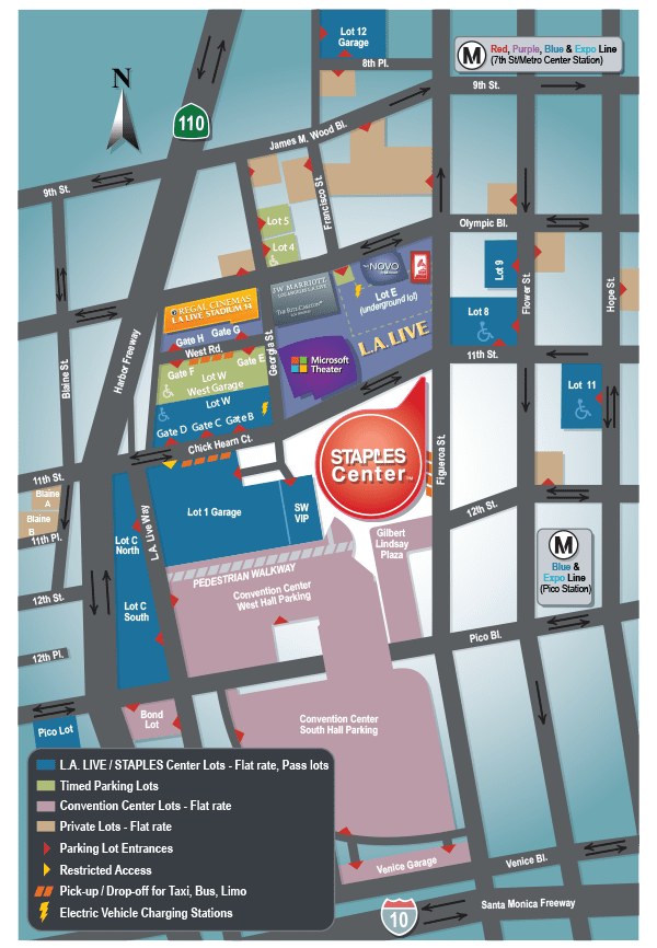 Staples Center Parking Map