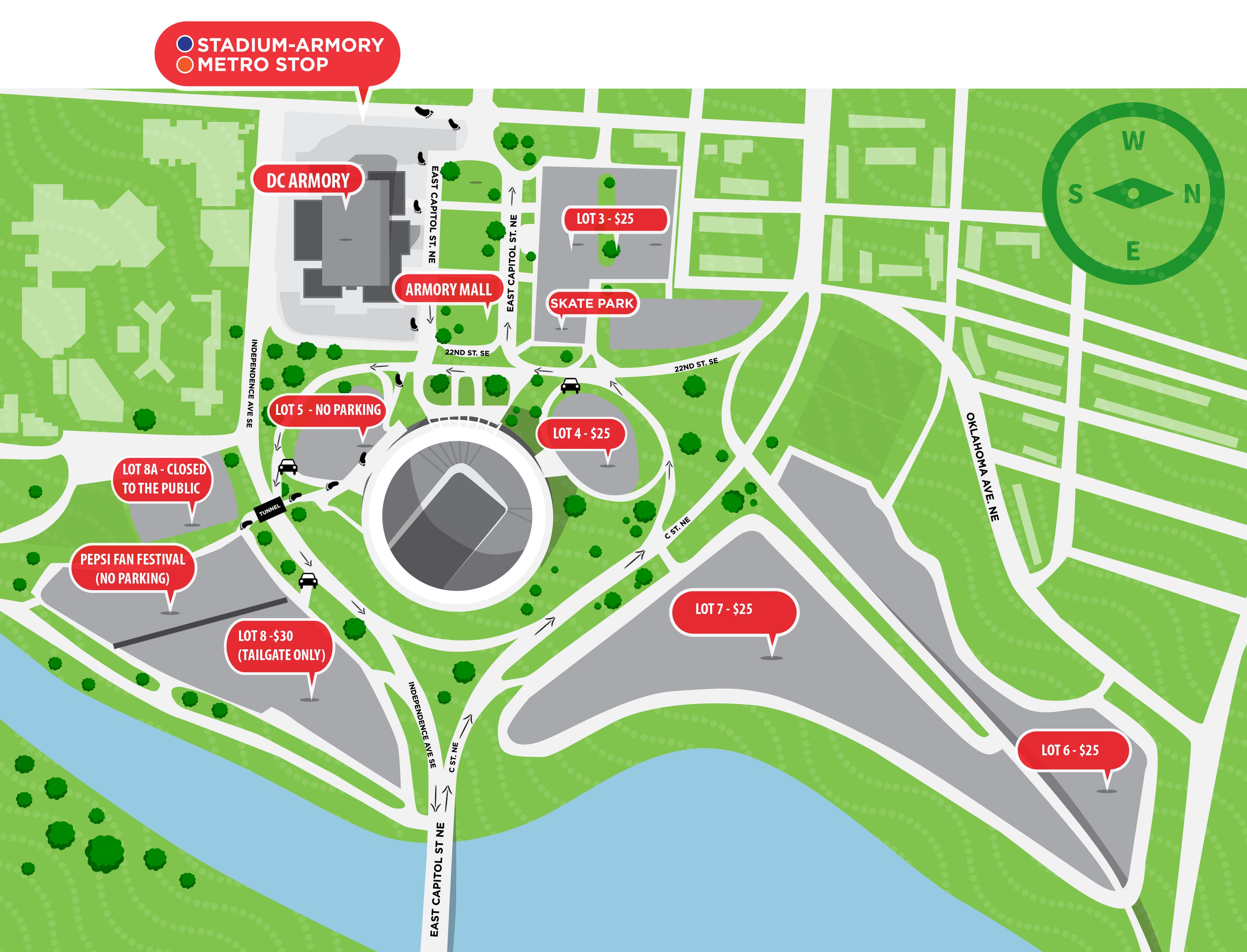 McLane Stadium Parking Map