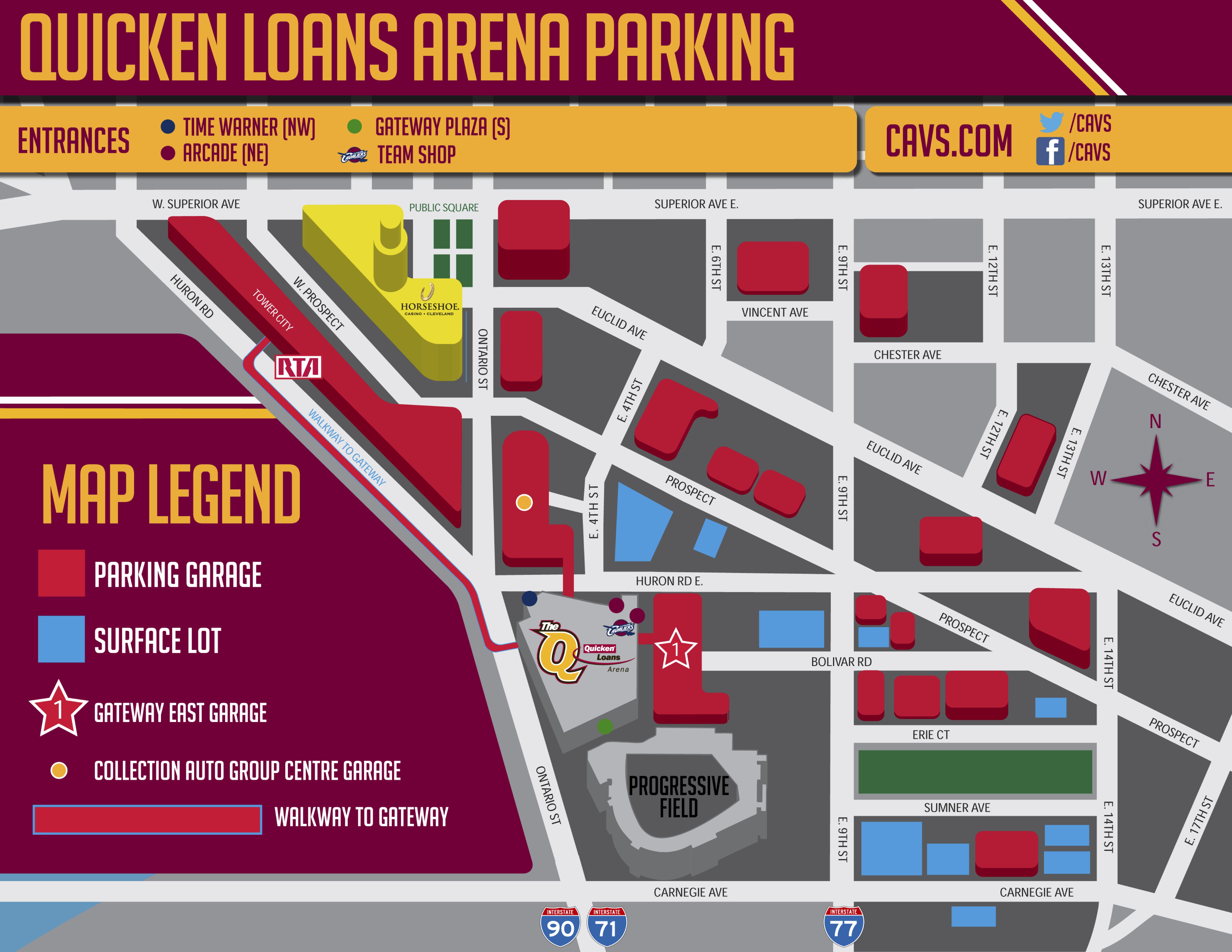 Quicken Loans Arena Parking Guide: Maps, Rates, Tips | SPG