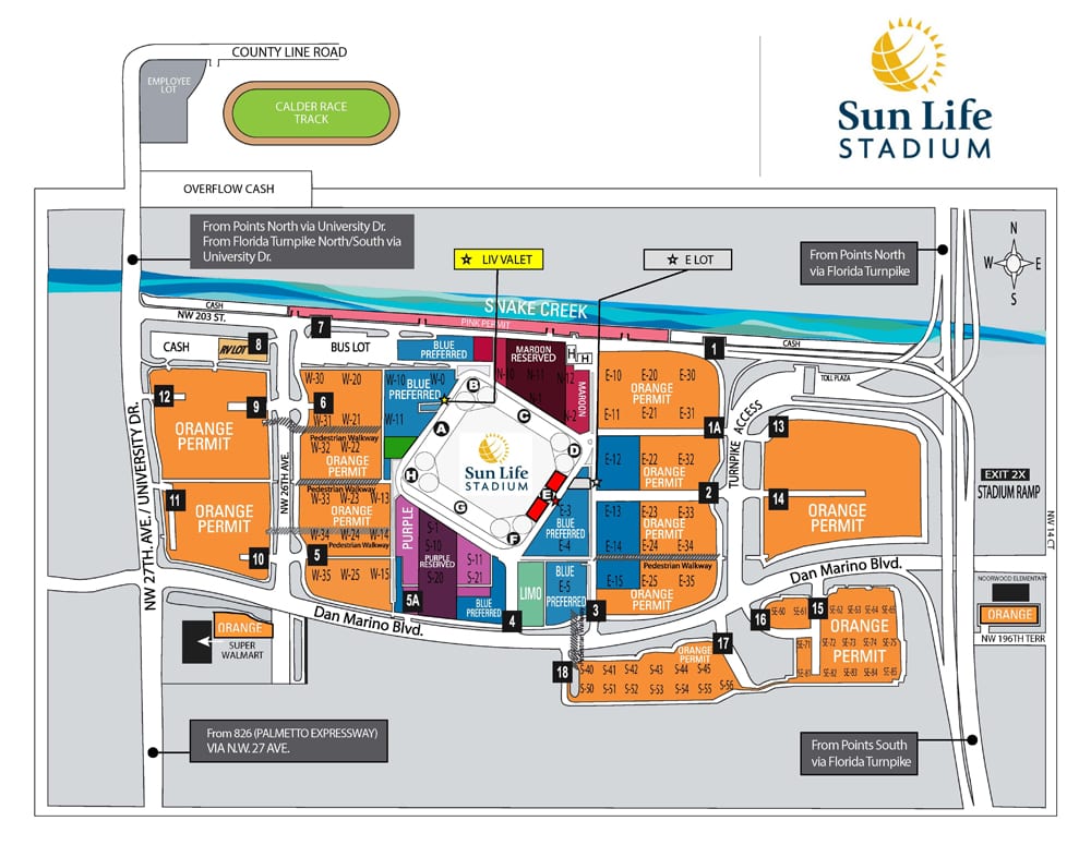 hard rock stadium parking guide - stadium parking guides