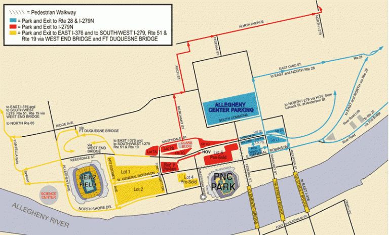 North Shore Pittsburgh Parking Map