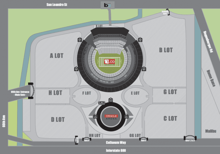 Oaklandcoliseumparkingmap Stadium Parking Guides