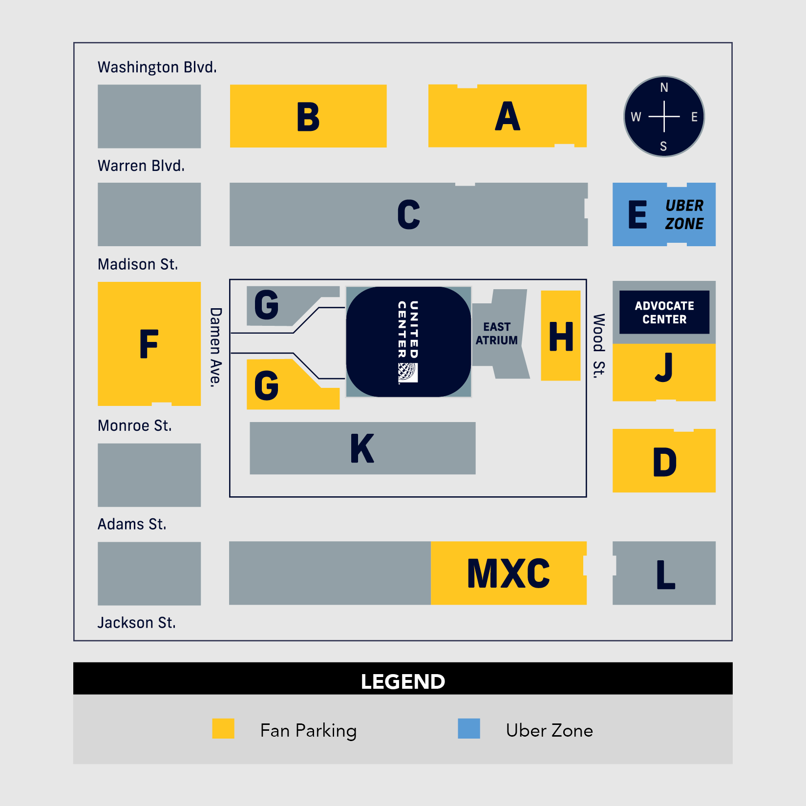 united_center_parking_map Stadium Parking Guides